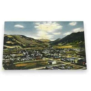 Postkarte Panorama von Jackson Wyoming um 1945 Leinenkarte um 192 - Bild 1 von 2