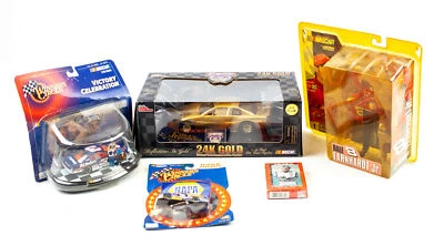 NASCAR Diecast Cars Cards Figurine Lot Dale Earnhardt Sr Jr 5 Cars 1 Deck - Image 1 of 4