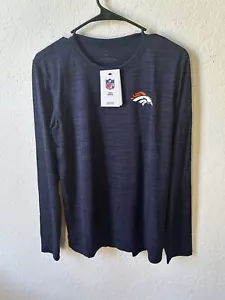 Nike Men’s Small Denver Broncos Navy Velocity Dri Fit Long Sleeve T-Shirt NWT - Picture 1 of 4