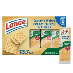 lance captain's wafers cream cheese & chives crackers, 10 packs - Picture 1 of 6