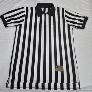 Sports Referee 1/3 Zip Polo Size Large Black & White Stripes McDavid Interawear - Picture 1 of 23