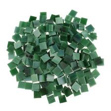 250x Square Glass Mosaic Tiles Pieces for Art Craft 10x10mm Supplies Green
