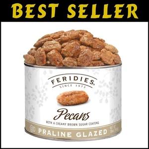 Deliciously Sweet 18oz Praline Pecans in Vacuum-Sealed Tin - Healthier Delight - Picture 1 of 2