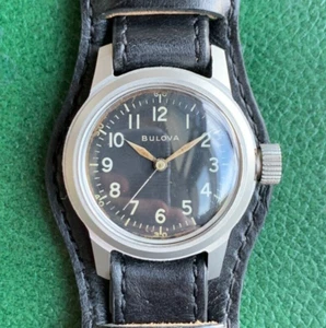 1945 Bulova US Military 10AK 16 Jewels Wristwatch Stainless Steel Serviced - Picture 1 of 14