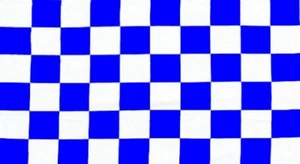 CHECKERED FLAG 3x5FT 36" X 60" White & Blue - Picture 1 of 1