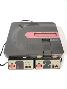 Sharp Twin Famicom console Set Black AN-500B Working Tested Japan - Picture 1 of 5