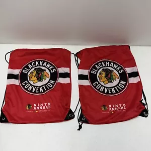 Lotto di 2 Chicago Blackhawks Borsa con cordino/borsa NHL Zaino Convention Kick10 - Foto 1 di 3