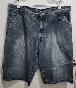 Pantaloncini jeans blu hip hop Makaveli Tupac Shakur Grow/Evolve Quote taglia 42 - Foto 1 di 11