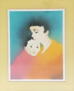Vintage Signed Jean Claude Farhi Mother & Child 73/150 Lithograph Art Print COA - Picture 1 of 7