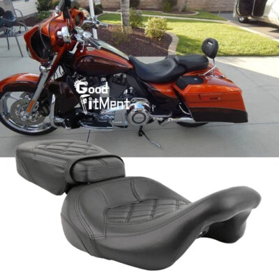 Asiento de pasajero de conductor 2 arriba para Harley Touring Street Glide Electra Glide 2009-23 Foto 1 de 4