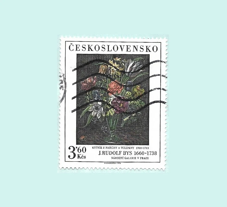 Checoslovaquia CSSR 1976 3,60 quilates flores sello postal usado Foto 1 de 1
