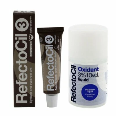 RefectoCil Oxidant 3% Liquid Entwickler 100 ml & 15 ml RefectoCil naturbraun Set - Bild 1 von 2