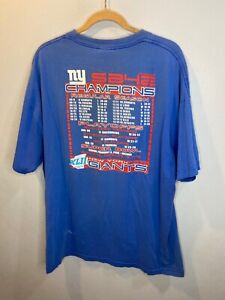  NFL New York Giants 2008 Super Bowl Crew Neck Tee T-Shirt Men's Size 2XL Blue