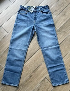 Jeans H&M Straight High Waist Gr. 44 mit Strass, Glitzer NEU! - Bild 1 von 7