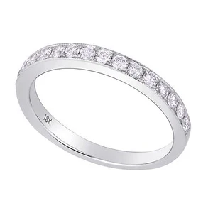 18K Weißgold 0,44Ct Diamant sauberes Design Band (Größe) - Bild 1 von 5