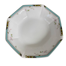 Vintage Styled by Mikasa Serving Bowl 8.5" Octagon Abstract Floral Trim Large