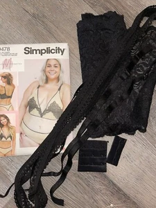 Bralette Bralette SIN CORTAR Simplicity 9478 XS-4XL Plus Tanga Patrón Encaje Picot - Imagen 1 de 3