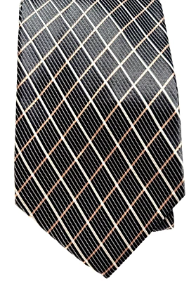 Bergamo New York Men's Necktie Olive green w silver & Rose gold stripes 58x3.75" - Image 1 of 4