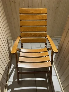 Gartenstühle hochlehner 5 Fach Verstellbar . Holz Buche Lasiert . - Bild 1 von 2