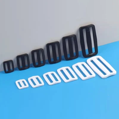 Black/White Plastic 3 Bar Tri Glide Sliders Buckle Fasteners For Webbing 16-50mm - Image 1 of 4