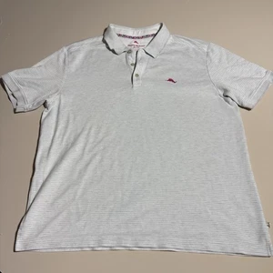 Tommy Bahama Polo Shirt Men’s XL White Pink Collared Pima Cotton Golf Shirt - Picture 1 of 10