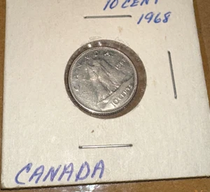 Canada 10 Cents  Coin Silver 1968 - Picture 1 of 4