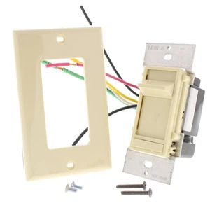 Leviton 6661-P7I Ivory Decora 3-Way Dimmer Preset On-Off Magnetic Fluorescent - Picture 1 of 8