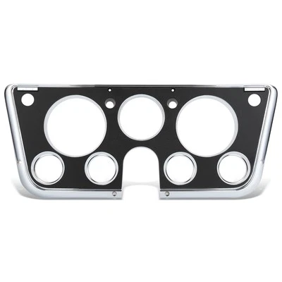 Fit 67-73 Chevrolet Suburban GMC C1500 Black/Chrome Dash Gauge Cluster Bezel - Image 1 of 4