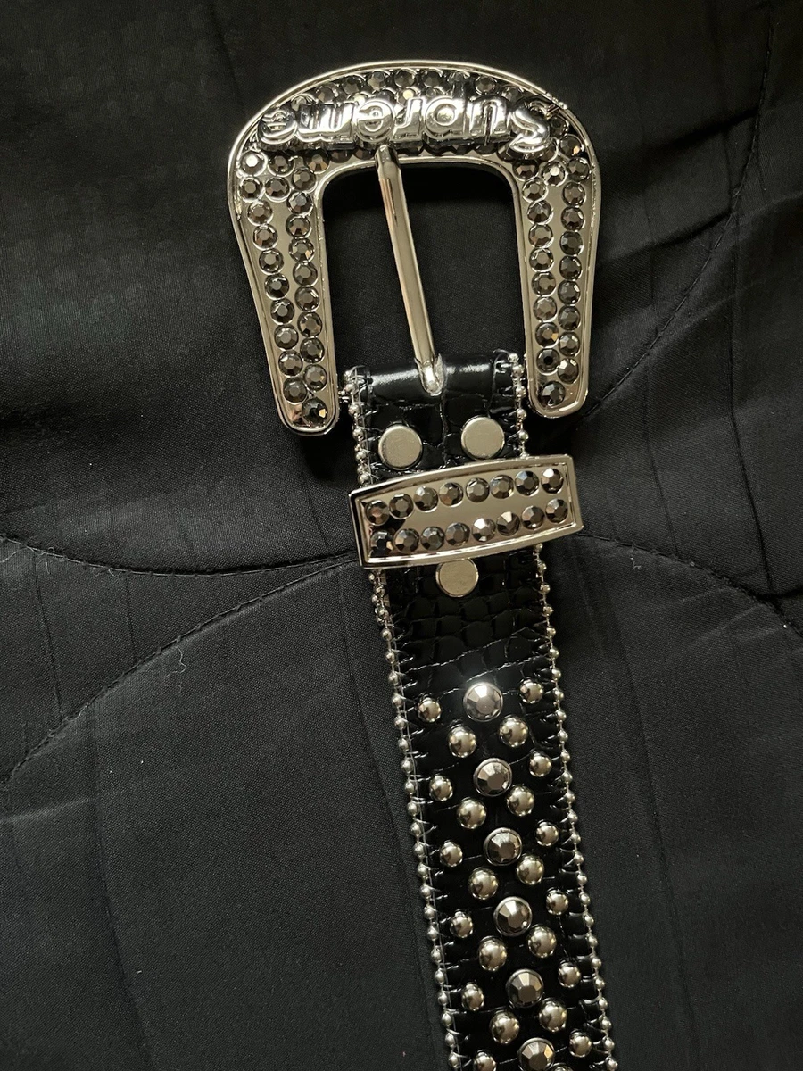 XL Supreme Repeat Leather Belt BLACK Supreme - Black Box Logo