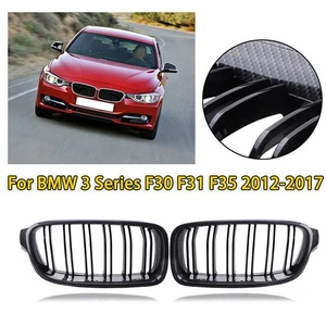 For BMW F30 F31 3 Series Kidney Grill Grille Sport 2012~2016 Carbon Fiber Black - Picture 1 of 6