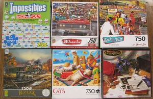 SET BESTEHEND AUS 6 750-TEILIGEN PUZZLES CEACO BÜFFELKATZEN VERWIRRT MONOPOLY & MEHR! - Bild 1 von 2