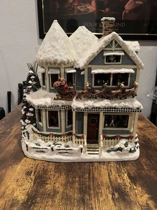 Hawthorne Village Thomas Kinkade La Notte Prima di Natale Casa 2004 LEGGI Lavoro - Foto 1 di 24
