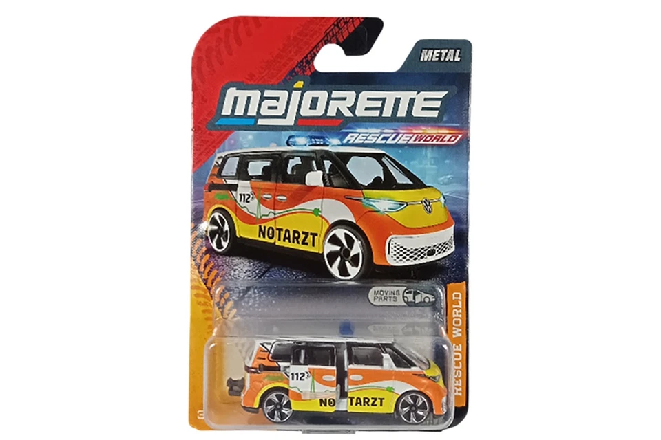 Majorette 8503100001 VW ID.Buzz Notarzt orange/gelb/weiss - Rescue World 1:64