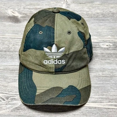 Adidas Originales Sombrero Gorra Camuflaje Trébol Logo Papá Sombrero Correa Algodón Foto 1 de 4