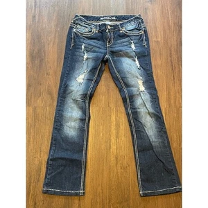Maurices Damengröße 5/6 Regular deconstructed Low-Rise Denim blau Jeans - Bild 1 von 7