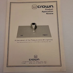1986 Crown PZM Pressure Zone Microphone Review, MikeMemo Vol 2 No 1 & App Notes - Bild 1 von 21