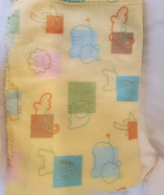 Circo Target Fleece Yellow Animal Baby Blanket Lovey Hippo Lion Giraffe 30x40” - Image 1 of 4