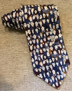 Museum Artifacts Silk Tie People Theme - Excellent Condition - Bild 1 von 4