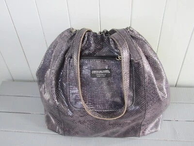 SAC CUIR LEZARD GRIS FORTE DEI MARMI - Photo 1/4