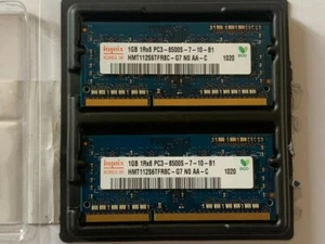 HYNIX MEMORIA RAM 2 x 1GB 1Rx8 PC3 8500S DDR3 1066 - Foto 1 di 4