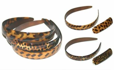 Animal Print Safari Cheetah Leopard Spot Headband Women Hair Clip Made in France - Image 1 of 3