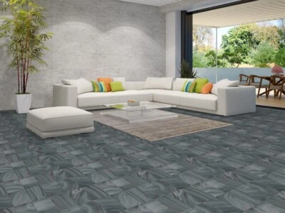 Abstract Modern Gabbeh Indian Rug Wool Hand-Knotted For Dining Room Carpet 6'x9' - Image 1 of 4