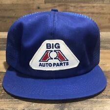 VTG Big A Auto Parts Hat Snapback Trucker Cap Mens Blue USA Made K-Products READ