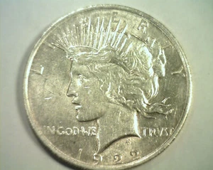 1922 PEACE DOLLAR DIE GOUGE ON REV. NOT LISTED VAM ABOUT UNCIRCULATED+ ORIGINAL - Picture 1 of 3