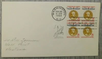 1st Day Issue Jose De San Martin Hero of Andes WA DC 1959 Stamp Envelope Cover - Image 1 of 4