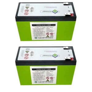 2pc K2 Energy 12V 11Ah K2B12V11EB Lithium Iron Phosphate Battery with BMS - Picture 1 of 5