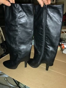 Madeline Womens Black Platform Folded Tall Boots Size 10M - Picture 1 of 7