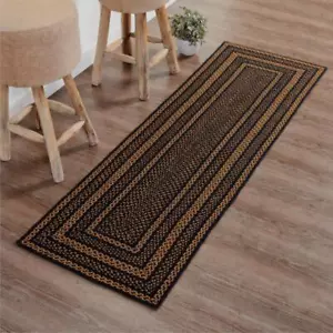 Black & Tan Area Rug Rectangle 24 x 78. INCLUDES Rug Pad. Black/Tan. VHC Brands - Picture 1 of 4