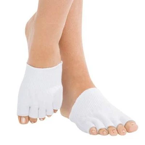 1 Pr White Toe Gel Compression Socks Seperating Moisturize Soften Foot Dry Skin - Picture 1 of 2