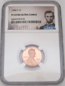 1986-S Lincoln Memorial Cent NGC PF 69 RD ULTRA CAMEO - RED HOT & Second BEST - Picture 1 of 7